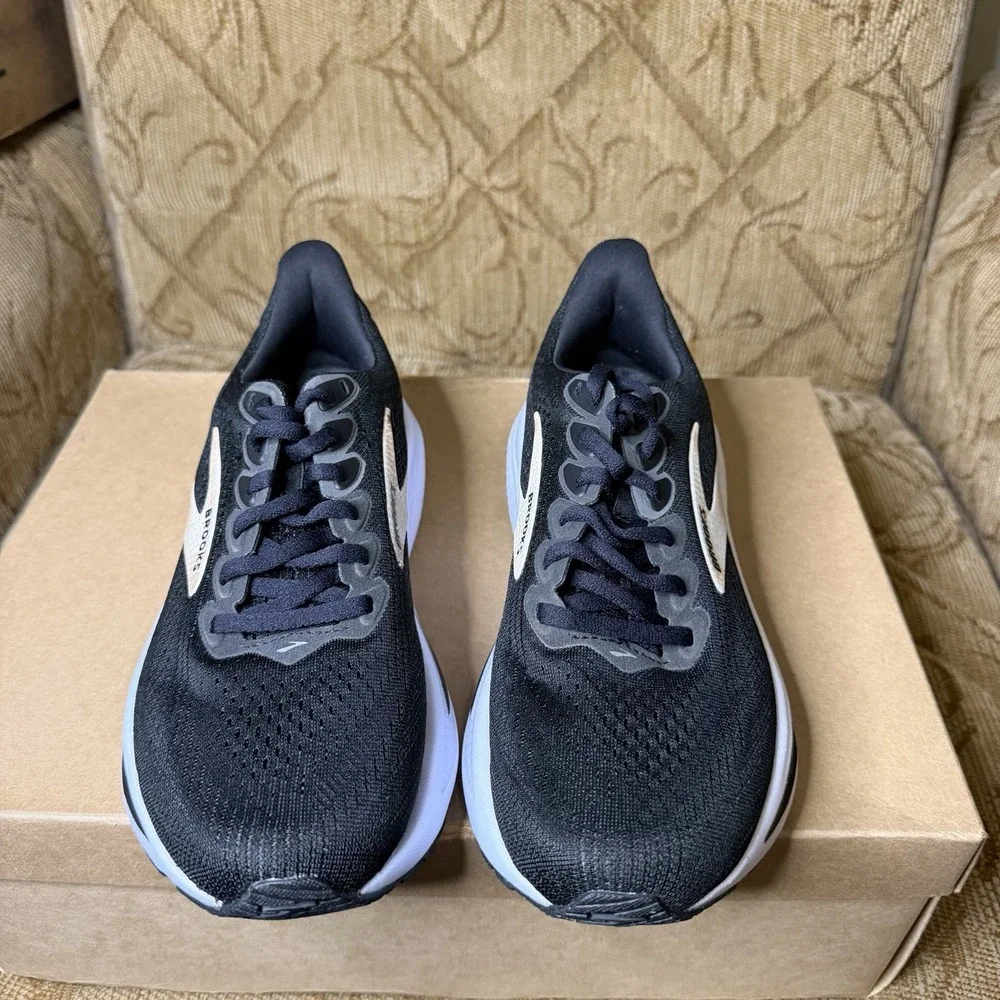 Brooks Ghost 17 Black Grey White Black 1204311B090 Women's Size 7 Running Shoes